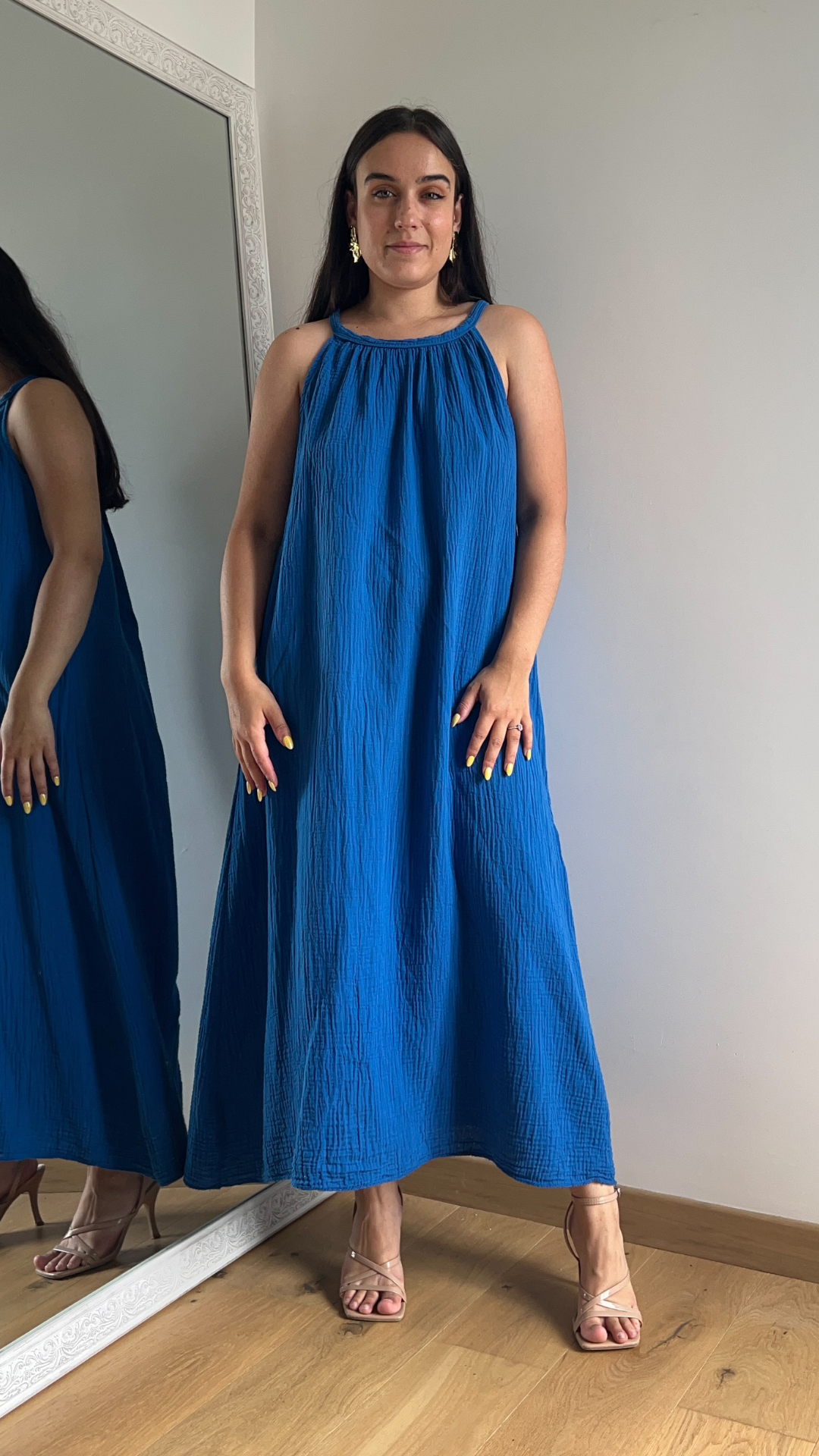 Robe longue bleu