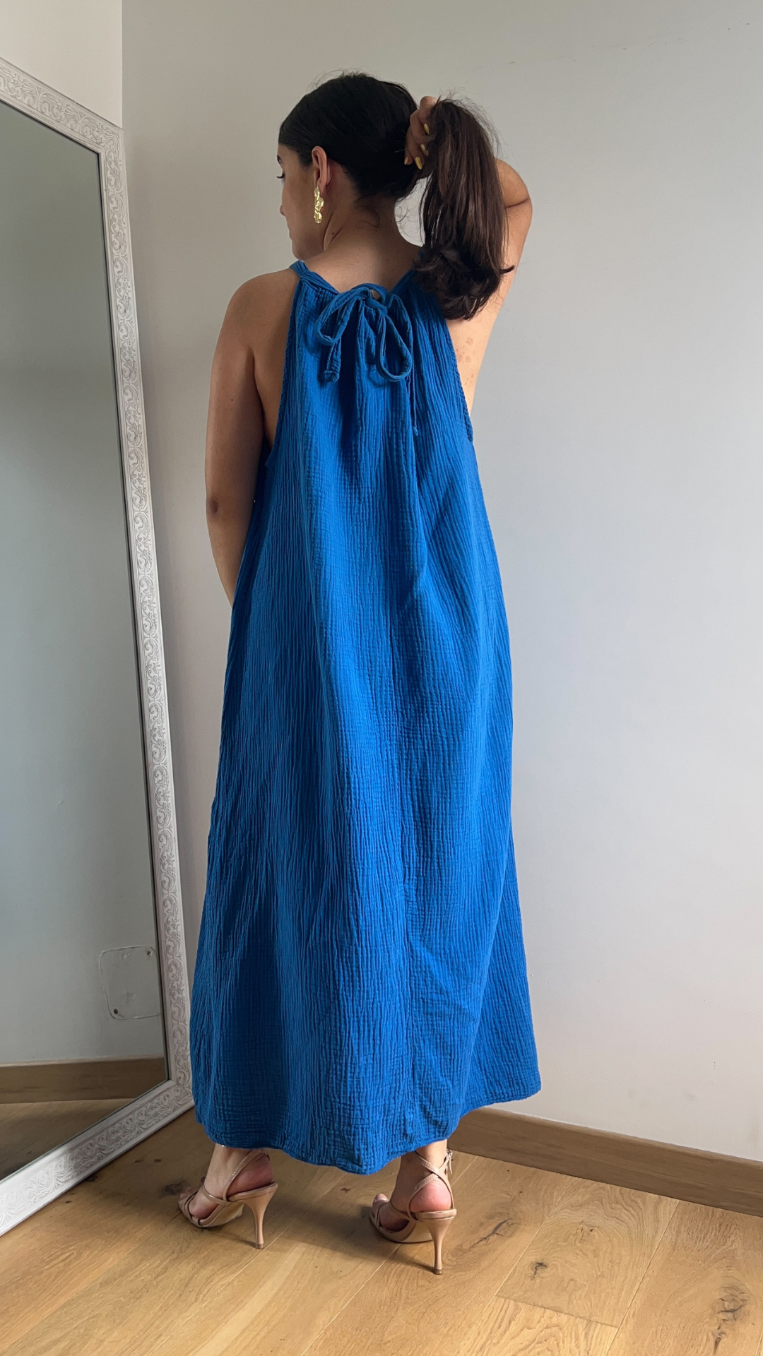 Robe longue bleu